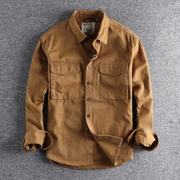 Werner | Herren Hemd Taschen Casual Style – Khaki