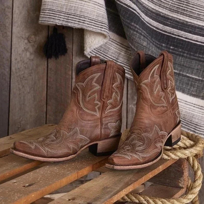 Orelia | Damen Western Cowboystiefel | Braun