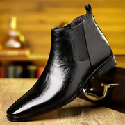 Wendelin | Herren Chelsea-Stiefelette klassisch braun – Schwarz