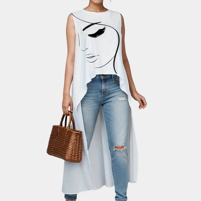 Minda - Elegantes Weißes Top Damen Vielseitige Mode