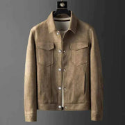 Wildlederlook Jacke Herren – Khaki