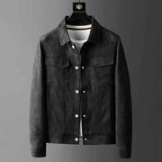 Wildlederlook Jacke Herren – Schwarz
