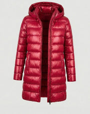 Johanna | Winterjacke Damen Ultraleichte Slim-Fit Daunenjacke mit Kapuze – Rot