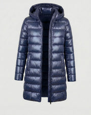 Johanna | Winterjacke Damen Ultraleichte Slim-Fit Daunenjacke mit Kapuze – Blau
