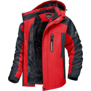 Winterjacke Herren Outdoor mit Fleecefutter – Rot