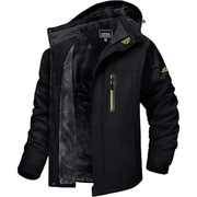 Winterjacke Herren Outdoor mit Fleecefutter – Schwarz