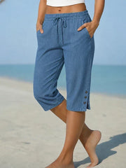 Boudicca - Luftige Caprihose – Blau