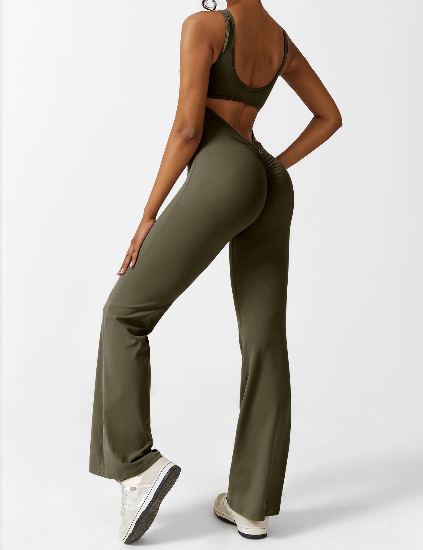 Rückenfreier Jumpsuit mit Schlaghose – Liv