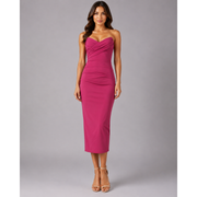 Yvonne | Damen Sommerkleid Mini Abend Stilvoll – Hellrosa