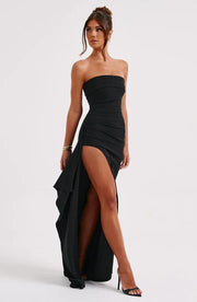 Pearson | Maxi-Kleid mit hohem Schlitz – schwarz