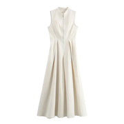 Zaira | Damen Elegantes Maxikleid – Fließendes Sommerkleid Urlaub & Hochzeit 2026 – Gebrochenes Weiß