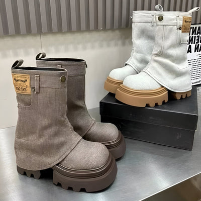 Elida | Stylische Cowboy-inspirierte Chelsea Boots mit mittlerer Schafthöhe