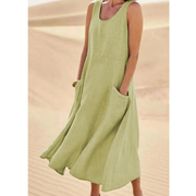 Zehra | Modernes Damen Sommerkleid Maxi Freizeit Urlaub – Hellgrün