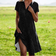 Amelie | Damen Midikleid V-Ausschnitt elegant und modern – Schwarz