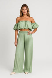 Zweiteiler Set Top Hose Elegant – Hellgrün