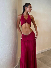 Zweiteiler Set Top Rock Cutout – Rot